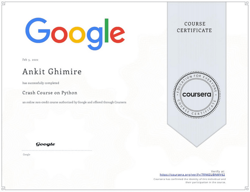 Python Crash Course