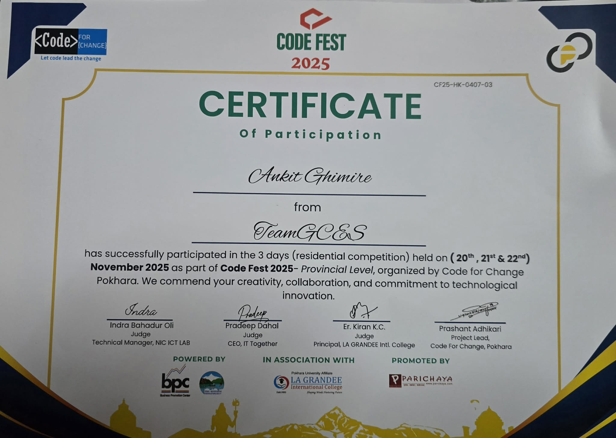 Provincial level Hackathon